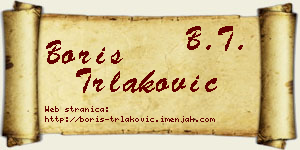 Boris Trlaković vizit kartica